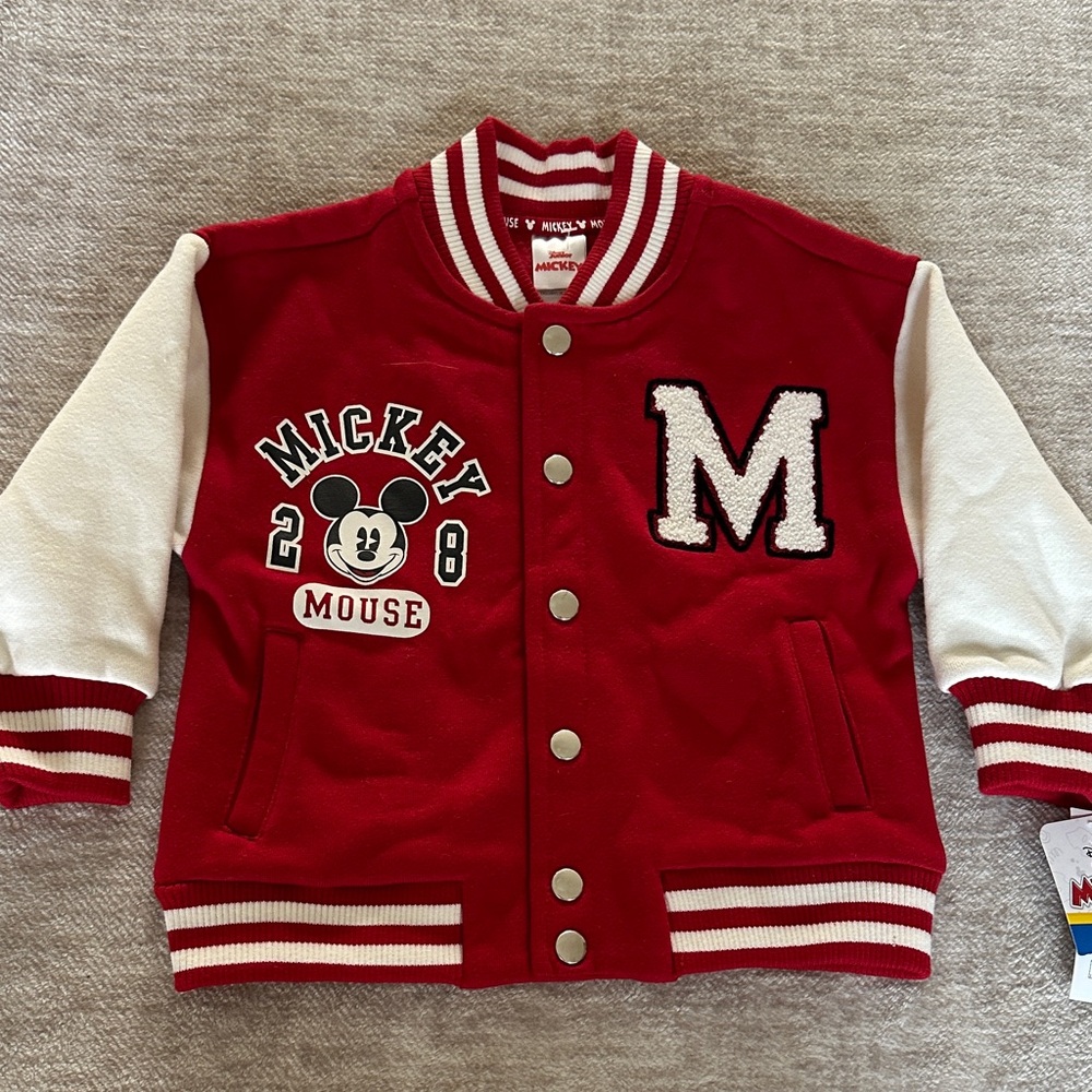 Disney Mickey Mouse Red and Cream Kids Jacket